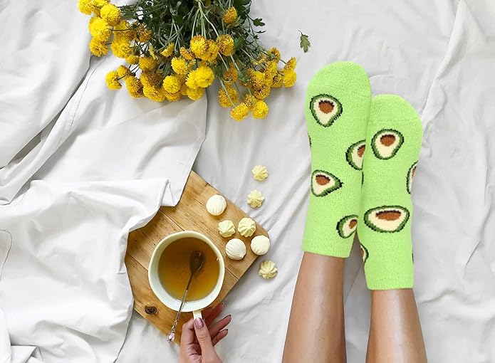 Benefeet Sox Cute Animal Fuzzy Socks for Women Girls Funny 3D Animal Cozy Socks Fluffy Slipper Socks Plush Comfy Soft Socks