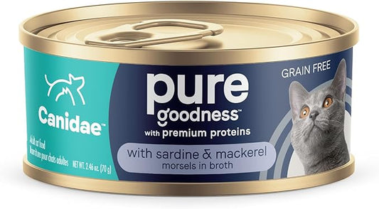 Canidae Pure Wet Cat Food, Sardine & Mackerel in Broth, 2.46 oz.