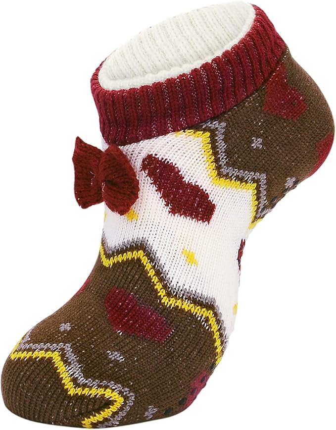 American Trends Fuzzy Socks for Women with Grippers Non Slip Christmas Socks