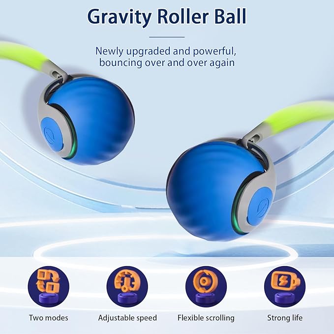 Interactive Cat Toy Ball, Automatic Moving Cat Ball Toy with Feather Tail, Indoor Smart Cat Toys, Motorised Cat Toys for Chasing & Hunting