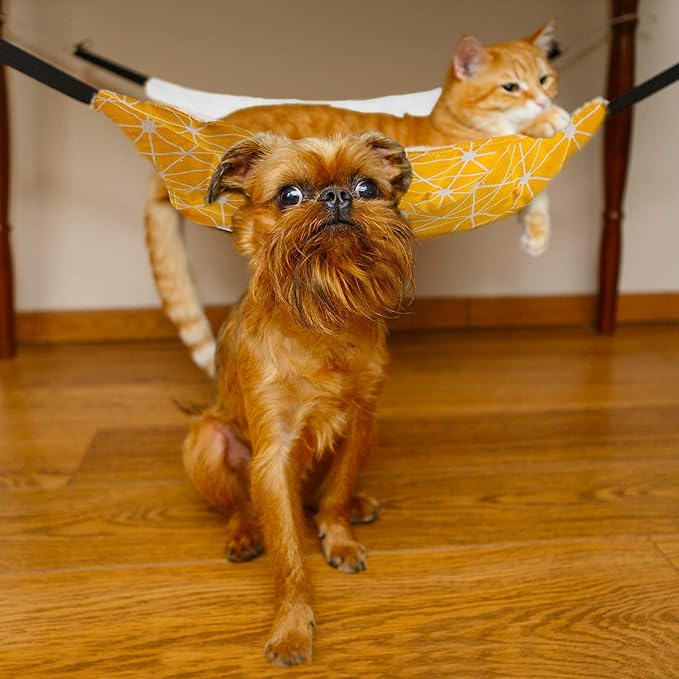 Lainrrew 3 Pcs Cat Hammock, Reversible Cat Hanging Hammock Pet Cage Hammock Soft Plush Cat Bed Double Sided Resting Sleepy Pad with Adjustable Straps for Cats Rabbits Small Dogs Small Animals