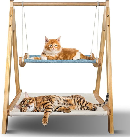 Cat Hammock Bed – The Premium Choice in Cat Beds for Indoor Cats Washable for Ultimate Comfort. 26" L x 21" W x 32" H