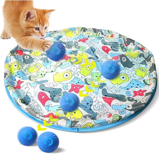 Interactive Cat Toys Ball Fast Rolling in Pouch (Blue) (Blue)