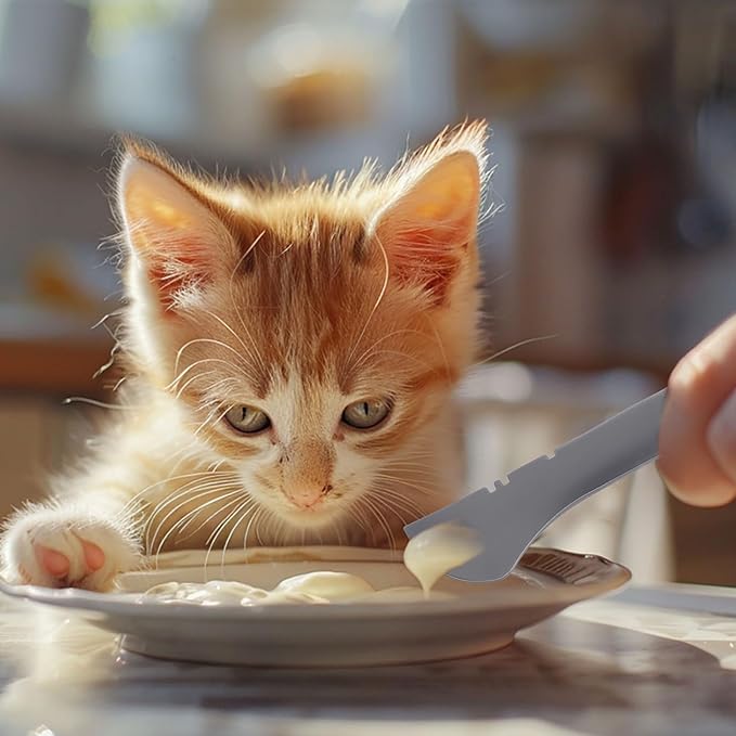 BOXOB 2pcs Pet Food Can Spoon, Silicone Dog Food Can Opener Cute Dog Cat Paw Scoop for Wet Food Pet Can Spatula Multifunctional Mixing Spoon for Cat Dog Wet Dry Canned Food Pet Supplies (White, Grey)