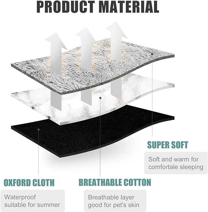 Cat Bed Small Dog Bed 24''X20'' Self Warming Cat Bed Self Heating Cat Pad Extra Warm Thermal Kitten Beds for Indoor Outdoor Kittens Small Pets (Black)