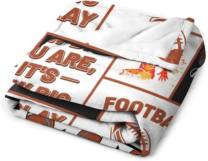 Football Print Blanket American Flag Sports Throw Blankets for Couch Room Stuff Decor Boys Girls Team Gifts Accessories Fleece Plush Flannel Bedding for Lover Men Women College Players Teen 40"x50"