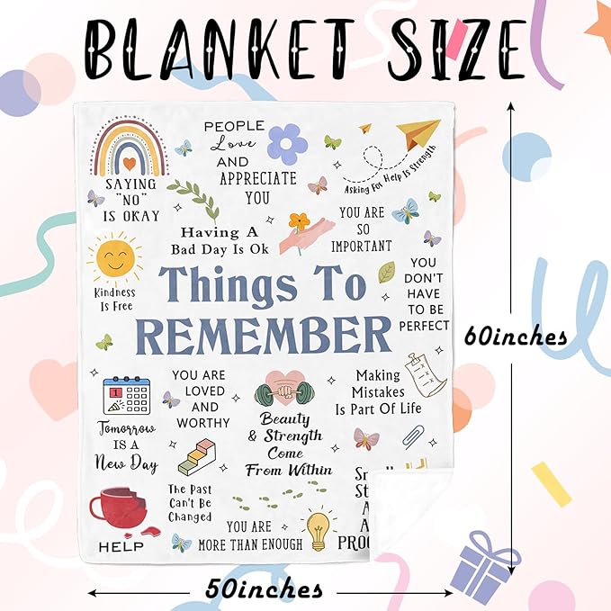 Inspirational Blanket, 50"x60", Motivational & Positive Uplifting Gifts for Women, Sobriety Gifts