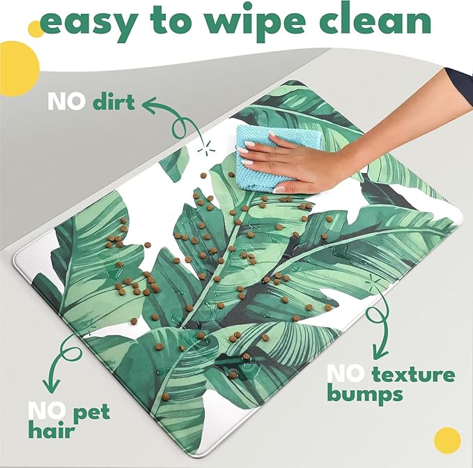 NALALAS Large Dog Mat for Food and Water, Cat Feeding Mat | Large Waterproof Dog Bowl Mat | Non-Slip Pet Food Mat for Floors | Dog Food Mats for Floors, Pet Mats for Food and Water | Easy to Clean