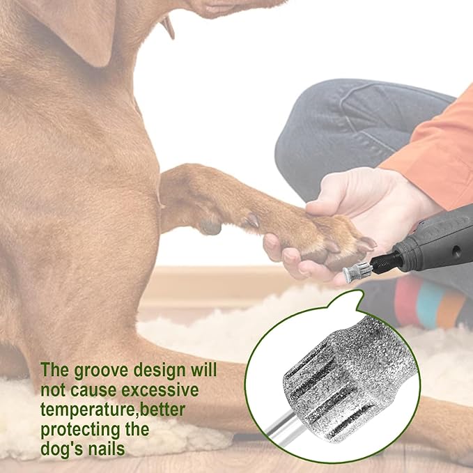 Diamond Nail Grinder for Dremel, Diamond Bits for Dogs, Dog Nail Grinder as Dremel Accessories, Dog Toenail Grinder for Animals Nail Care & Home Grinder Tools, FlahsC