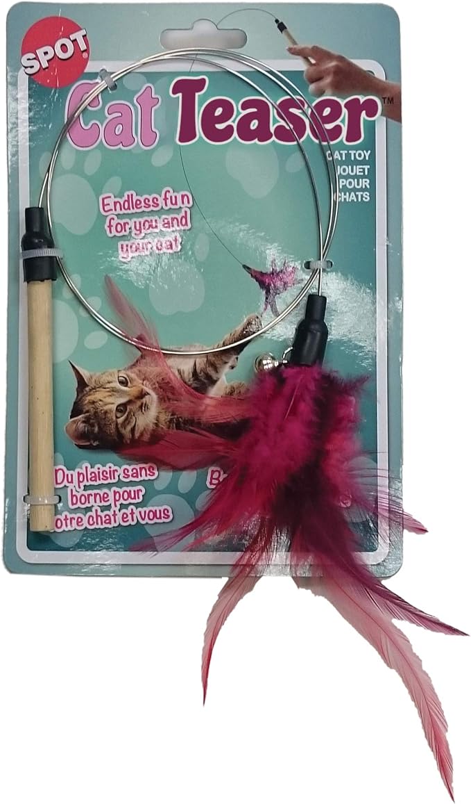 SPOT Ethical Pets Teaser Wand Cat Toy, 44", Assorted, Model Number: 52058