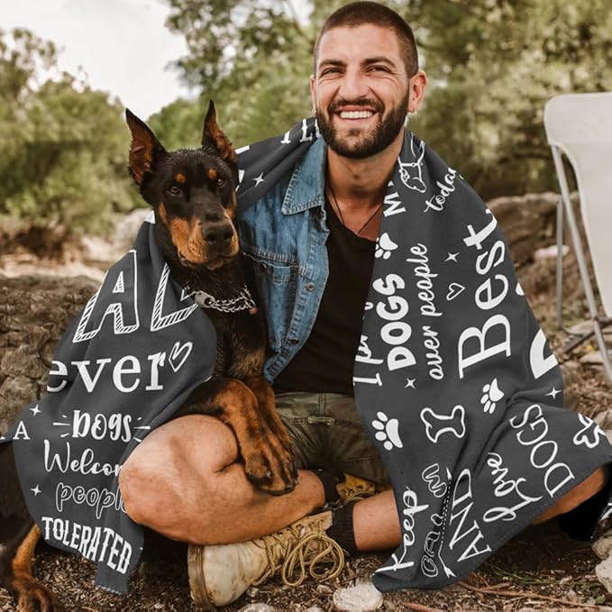 Mosslink Dog Dad Gifts for Men, Fathers Day Christmas Birthday Gifts for Dog Lovers Men, Dog dad Gift Ideas Throw Blanket 60"x50"