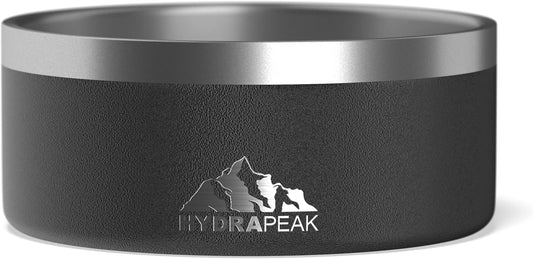 Hydrapeak Dog Bowl; Non Slip Stainless Steel; Water and Food Dish; Large Sized and Small Dogs; 32oz 64oz; Multiple Sizes; 4 Cup | Black