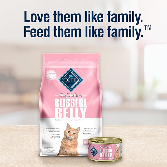Blue Buffalo True Solutions Blissful Belly Digestive Care Natural Dry Food for Adult Cats, Chicken, 3.5-lb Bag