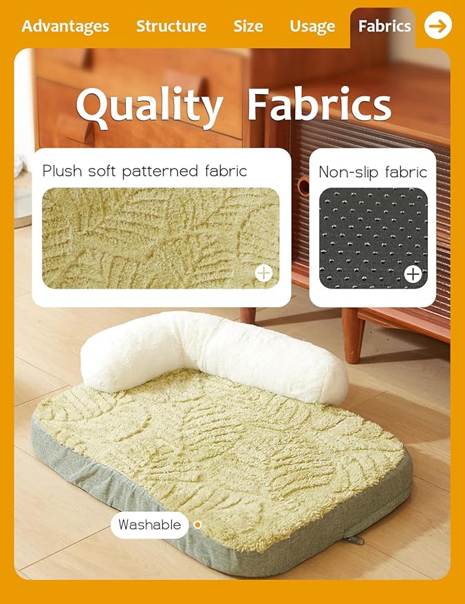 Small Medium Dog Bed, Washable Dog Bed with Removable Cover and Nonskid Bottom, Fuzzy Warm Dog Bed Indoor with Neck Pillow for Dog Cat Sleeping, 30x20 Inches