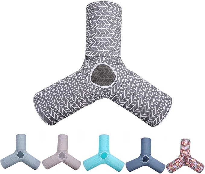 Cat Tunnel,Cat Tunnel for Indoor Cat, Kitten Toys Collapsible 3 Ways Play Toy, Pet Tube Hideaway Tunnel with Ball for Cats Rabbits Kittens (Gray Arrow)