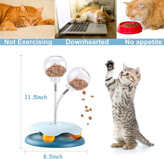 Cat Toys Bulk for Indoor Cats - Cat Treat Dispenser Toy, Cat Toy Ball Launcher Gun, Cat Wand, Catnip Toys Balls, Catnip Fish, Mice, Cat Spring Toys, Colorful Balls and Bells for Cat
