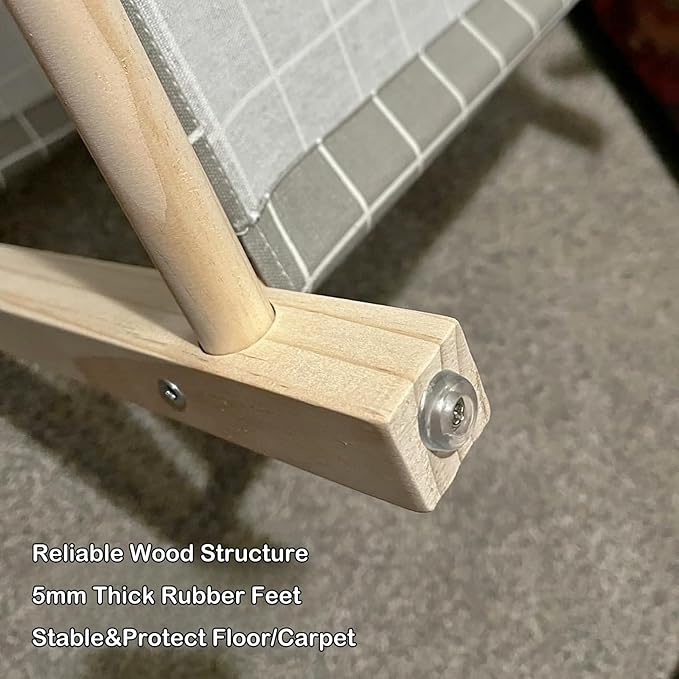 2 Layer Cat Hammock Bed for Indoor Cats, 17.0''×17.0'' Big Size Cat Hammock, Pine Wood Elevated Cat Bed, Good for All Seasons(Grey)