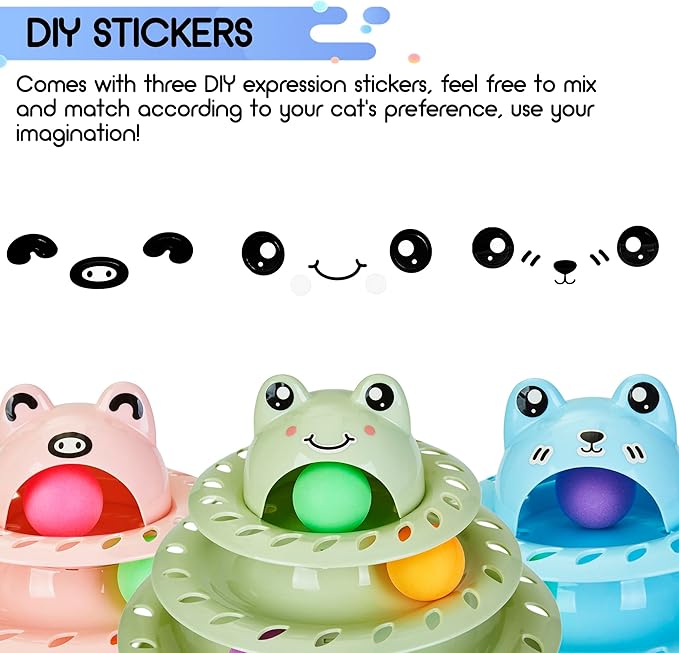 Gefryco 26pcs Cat Toys 4-Level Roller Track for Indoor Cats, Interactive Cat Toy with Colorful Balls Self Play Kitten Puzzle Toys, Fun Kitty Exercise Toys (Green)