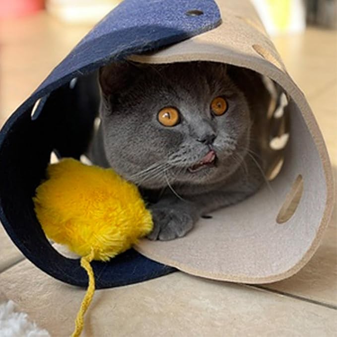 Rehomy Detachable Cat Tunnel Durable Pet Toys Play Tunnel Detachable Washable Felt Cat Litter Pet Supplies