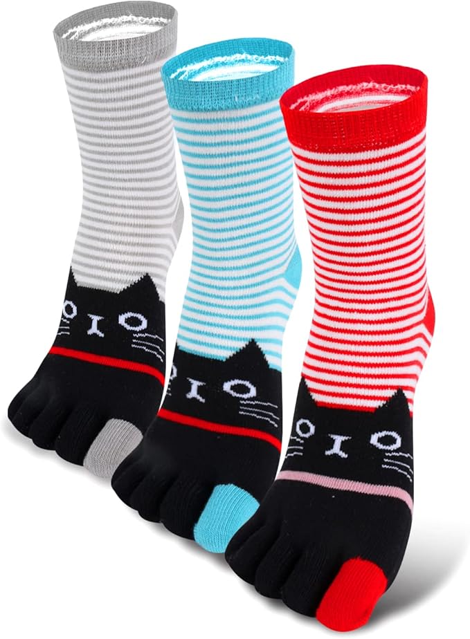 Benefeet Sox Funny Toe Socks Women Five Finger Socks Girls Cute Toe Seperated Cotton Socks Running Athletic Christmas Gifts
