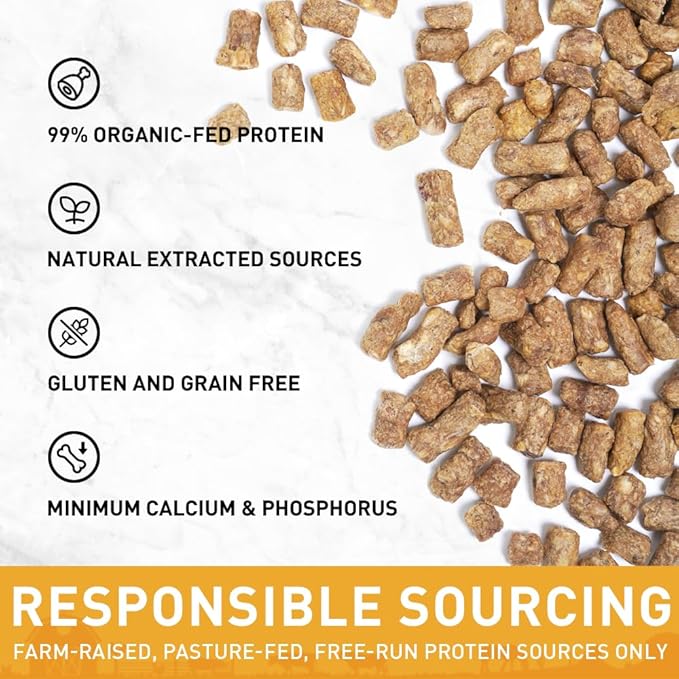 PURPOSE Freeze Dried Raw Cat Food, Grain Free Dry Cat Food, Complete Balanced Meal or Topper, Protein Rich Cat Food for All Breeds and Life Stages, Pure Duck Recipe Mini Nibs Entrée, 9 oz, USA Made