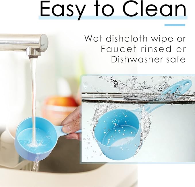 Super Design1 Cup Dog Food Scoop for Container Melamine Measuring Scoop for Dogs Cats Birds and Rabbits Pet Food Feeding Scoop Dishwasher Safe - Baby Blue