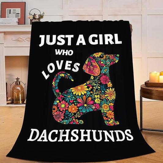 Dachshund Blanket Dachshund Gifts Soft Cozy Weiner Dog Plush Throw Blanket Super Warm Fleece Fuzzy Bedding Blanket for Kids Girls Boys Women Bed Decor Stuff 50"X60"