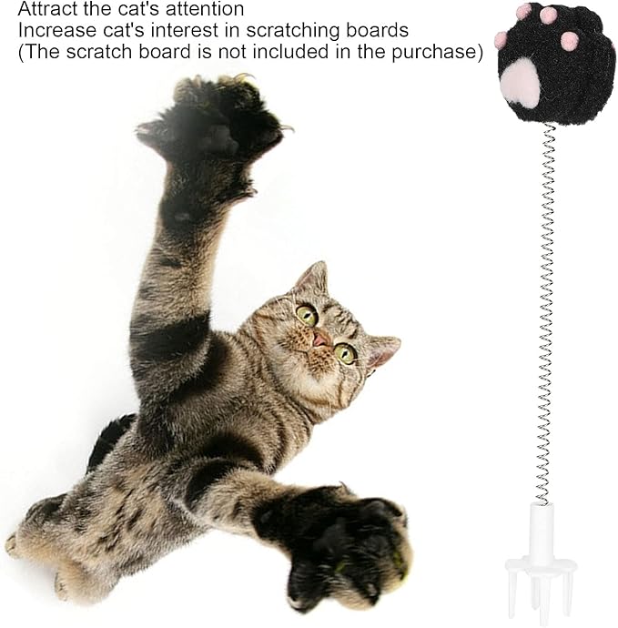 GLOGLOW Cat Teaser Wand, Metal Wire Spring Cat Toy Plush Teaser Interactive Toy for Indoor Cats Kitty Exercise and Play(Black) Mice & Animal Toys