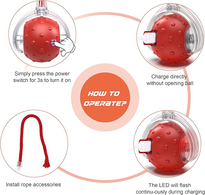 IOKHEIRA Interactive Cat Toys Ball, Motion Activate Electric Cat Toy, Automatic Pet Exercise Toys, Simulate Bird Calls, USB Rechargeable (Long Tail)