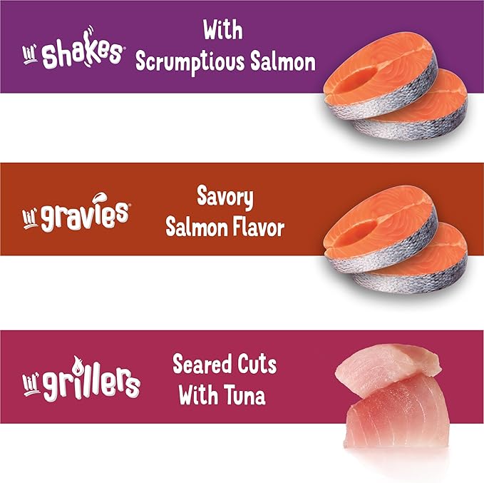 Purina Friskies Seafood Faves Wet Cat Food Variety Pack Lickable Gravy Cat Food Topper - 24 ct. Box