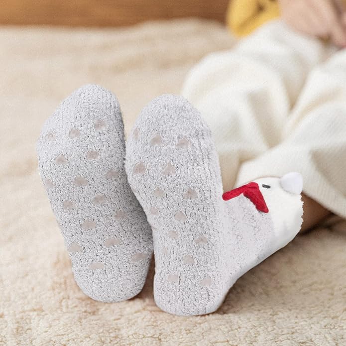 Benefeet Sox Cute Fuzzy Socks for Women Girls Fluffy Warm Cozy Novelty Slipper Socks Funny Animal Plush Sleeping Socks
