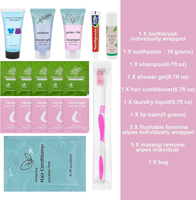 Bulk Hygiene Kits Care Package for Homeless,Basic Toiletry Kits Travel Toothbrush and Toothpaste Set for Homeless Hotel, Home, Camping, Travel, Charity (5)