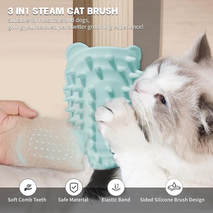 2Pcs Cat Self Grooming Brush, Pet Tickling Artifact for Cats Tickling Comb Pet Brush for Long Short Hair Cat Dog Tickling Tool, Reduce Shedding, Scratching and Itchiness, Silicone Cat Self Scratcher