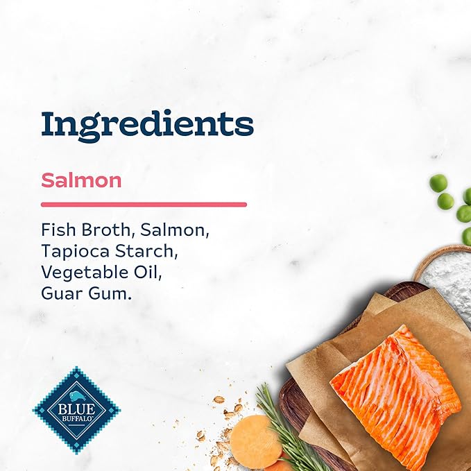 Blue Buffalo Tastefuls Purées with Salmon, Natural Cat Food Complement, Resealable Twist Cap Pouches, 3-oz. (12 Count)