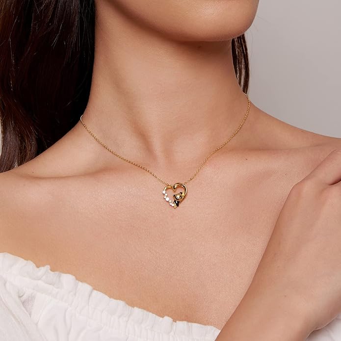 925 Sterling Silver Dog Paw Cat Panda Necklace for Women Cute Dainty Animal Pendant Necklace Gifts for Cat Mom Animals Lover…