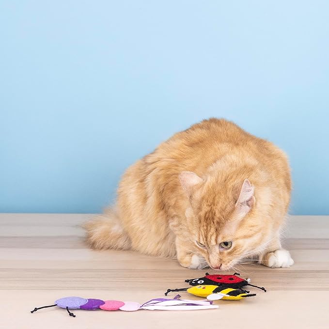 Fringe Studio "Living The Bug Life, Set of 3, Cat Toy Mini Sets, Pet Shop Collection (904041)