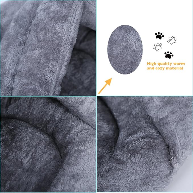 VeMee Cat Bed Cat Sleeping Bag Sleep Zone for Puppy Cat Rabbit Bed Small Animals Shearling Sleeping Bag (Grey)