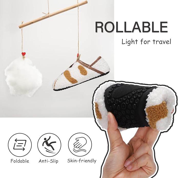 ATHMILE House Slippers for Women Men Indoor Barefoot Slippers Socks Furry Slip on House Shoes Cozy Comfy Slippers for Home Bedroom Travel Yoga