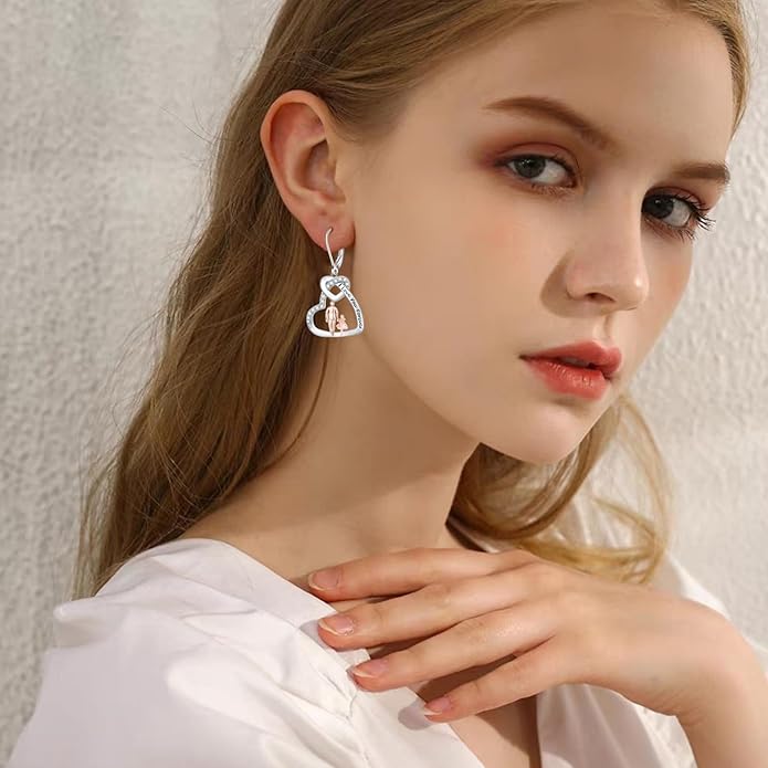 Black Cat/Bat/Spider/Pumpkin/Wolf/Bunny/Sun and Moon/Turtle/Raven 925 Sterling Silver Leverback Dangle Earrings Moon Gothic Christmas Earrings Jewelry Gift for Women