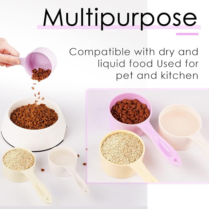 Super Design SUPERDESIGN Food Scoop Dog Cat Food Scoop Ice Scoop Flour scoop Candy scoops Dry Measuring Cup Plastic Scoop for Canisters and Freezer 1/2 Cup Food Grade Melamine PURPLE
