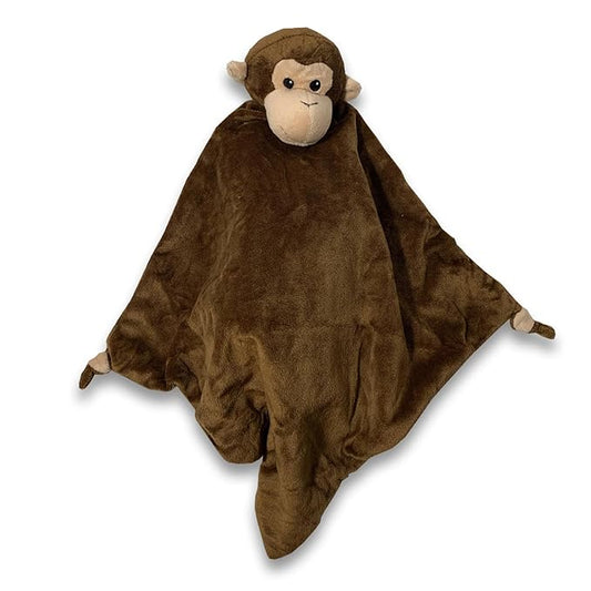 Baby Security Blanket - 18" Tall Soft Fleece Baby Blanky for Boys & Girls – Baby Soothing Blanket with Plush Stuffed Animal - Monkey