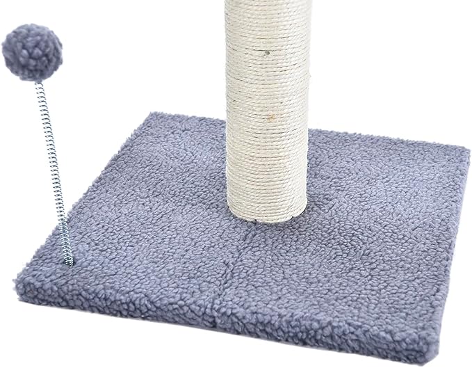 Cat Craft Scratching Post, Cat Scratch Post 30" Kitten Scratcher Sisal Scratch Posts with Hanging Balls, Grey