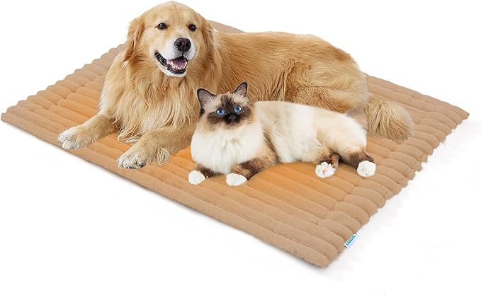 Luxury Soft Self Warming Cat Bed, Thermal Warm Extra Large Dog Pad for Indoor & Outdoor, Washable Pet Mat with Non-Slip Bottom (Brown)