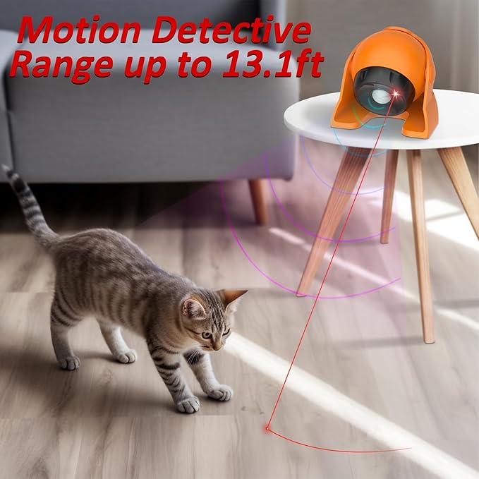 Motion Activated Cat Laser Toy, Interactive Cat Toys for Bored Indoor Adult Cats/Kittens/Dogs, Rechargeable Automatic Laser Cat Toys