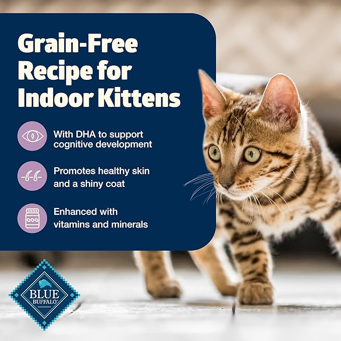 Blue Buffalo Freedom Grain-Free Kitten Wet Cat Food, Complete & Balanced Nutrition for Kittens, Made with Natural Ingredients, Chicken Recipe, 3-oz. Cans (24 Count)