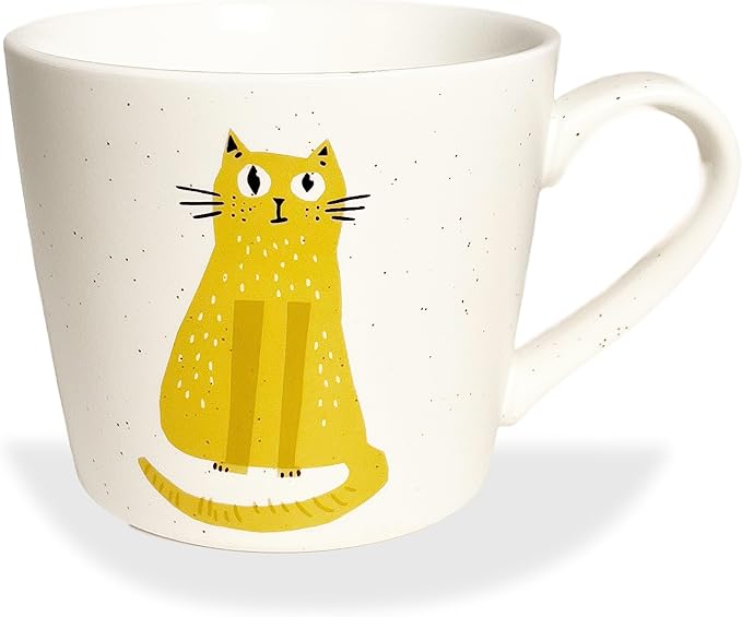 12 Oz Ceramic Cat Mug – Cute Coffee & Tea Cup for Cat Lovers, Unique Gift Idea for Women, Men – Moms Adorable Kitty Drinkware
