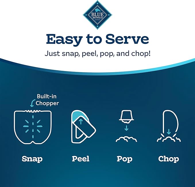 Blue Buffalo Tastefuls Spoonless Singles Natural Wet Cat Food Paté, Perfectly Portioned Cups, 2.6-oz. Twin-Pack Trays, Chicken Entreé (24 Count)