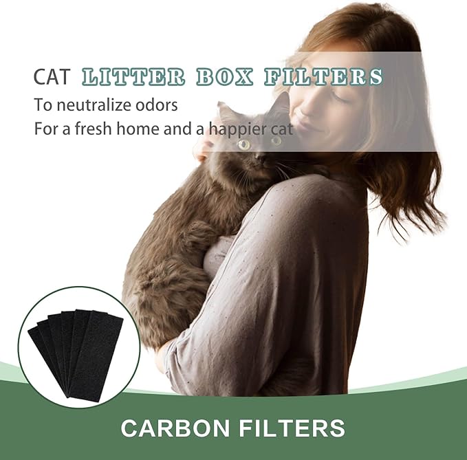 12 PCS Charcoal Filters,Replacement Carbon Filters for Cat Litter to Keep Home Fresh and Absorb Unpleasant Odors Control Damp from Pets