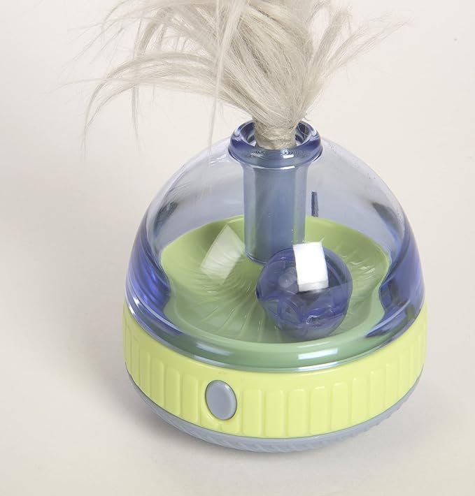 SmartyKat Silly Spinner Electronic Motion & Light Up Cat Toy, Battery Powered - Blue/Green, One Size