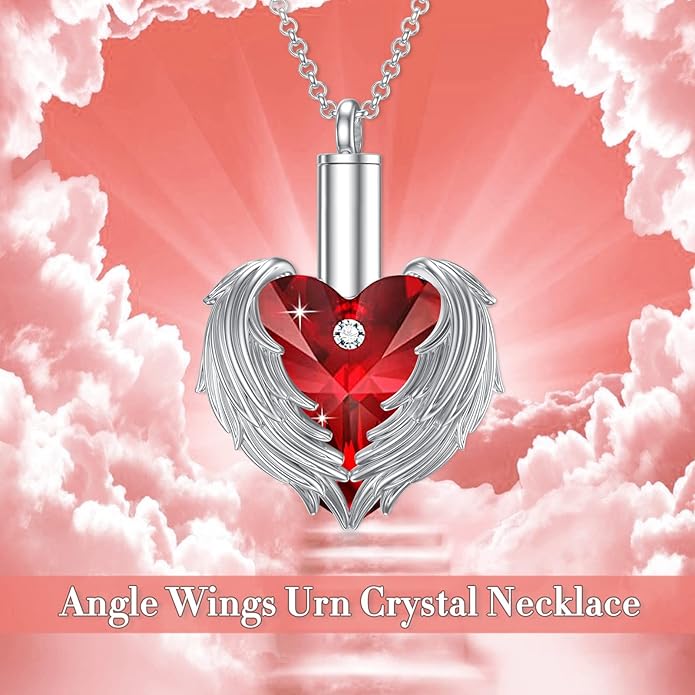 Animal Crystal Urn Necklace For Ashes Sterling Silver Butterfly Dragonfly Bee Phoenix Peacock Hummingbird Fox Angel Wing Pentagram Pentacle Cremation Necklace Heart Teardrop Urn Holder Necklaces For Women Memorial Jewelry